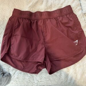 Maroon Gymshark shorts